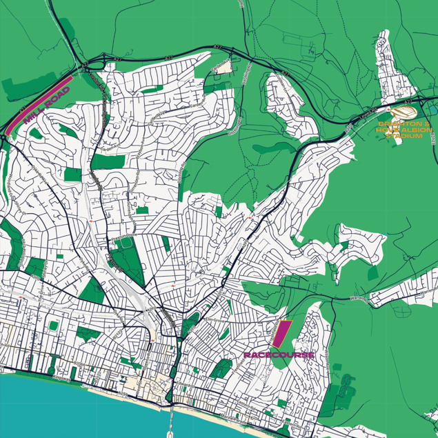 Brighton & Hove Park & Ride Map