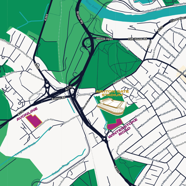 Ashton Gate Stadium - Bristol Parking Map