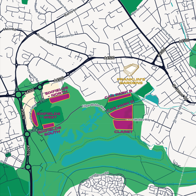 Franklins Gardens Parking Map