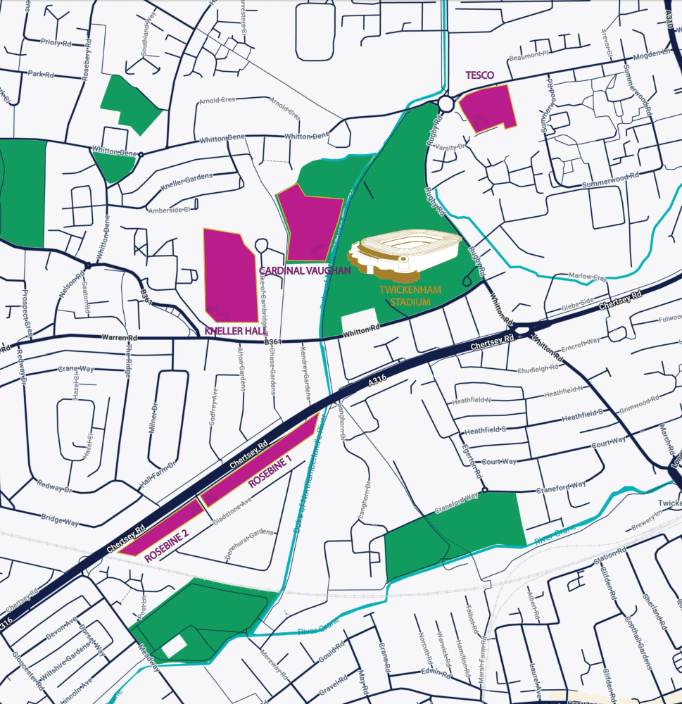 Twickenham Stadium - London Parking Map